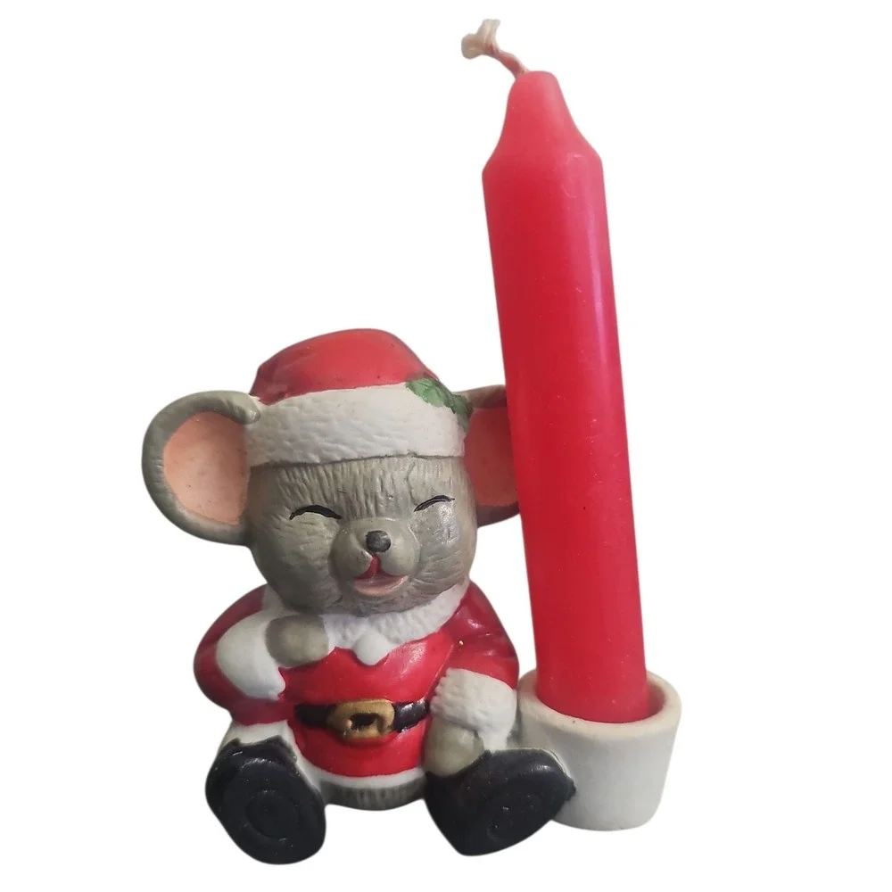 Simon Holiday Collection Mouse Candle Holder, Christmas Decor with‎ Candle